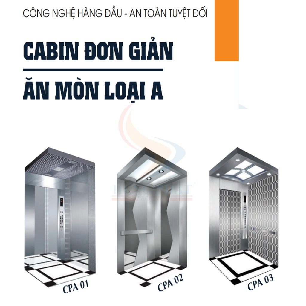 Mẫu cabin thang máy thiết kế đơn giản